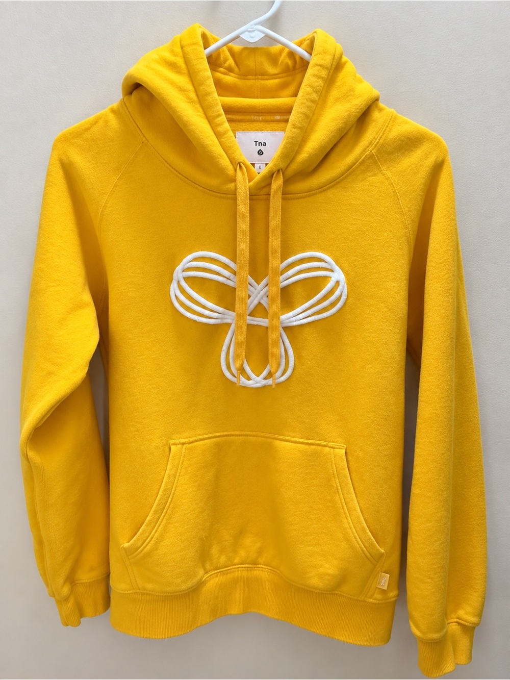 TNA Women’s Bright Yellow Crewneck Hoodie with White Rope Detail